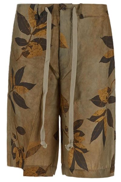 Uma Wang Motif Printed Drawstring Shorts