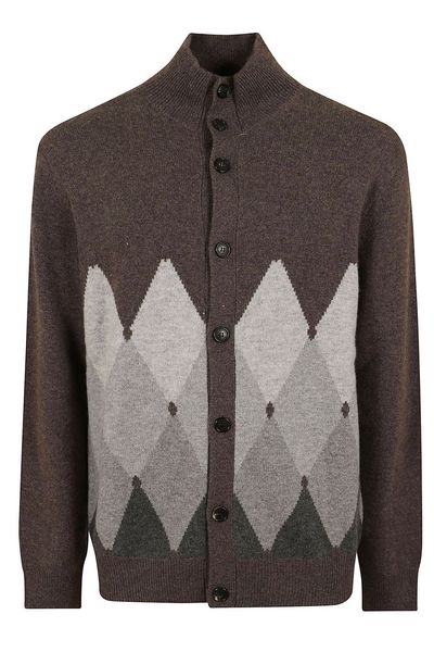 Ballantyne Diamond Pattern Buttoned Cardigan