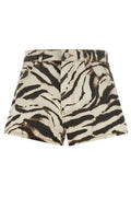 Ganni Zebra Printed Denim Shorts