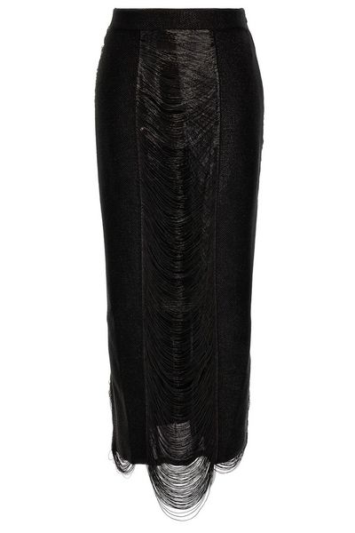 Alexander McQueen Armor Stitch Fringed Skirt