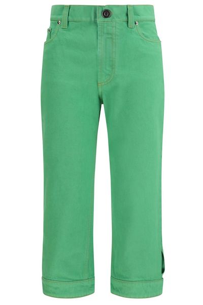 Versace Logo-Patch Cropped Capri Jeans