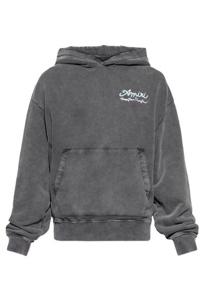 Amiri Logo Embellished Vintage Effect Hoodie