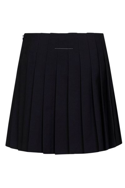 MM6 Maison Margiela Raw-Edge Pleated Skirt