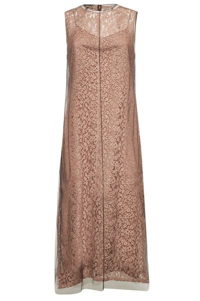Fendi Floral Lace Detailed Sleeveless Midi Dress
