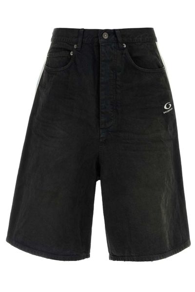 Balenciaga Piping Detail Denim Shorts