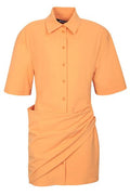 Jacquemus Camisa Draped Mini Shirt Dress