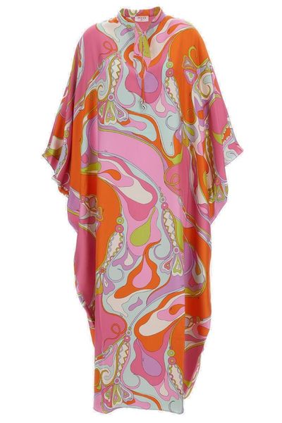 PUCCI Geometric Printed Midi Kaftan Dress