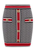 Balmain Button Embellished Knit Skirt