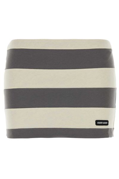Miu Miu Striped Knitted Mini Skirt