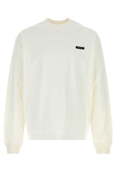 Prada Logo Patch Crewneck Sweatshirt