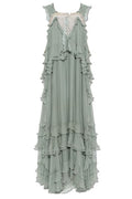 Chloé Ruffled Lace-Trim Maxi Dress
