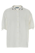Prada Embellished Collar Poplin Shirt