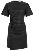 Rabanne Button-Embellished Crewneck Gathered Dress