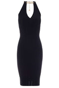 Elisabetta Franchi Openwork Knit Necklace-Detail Dress