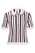 Thom Browne Crochet Stitch Rwb Stripe Polo Shirt