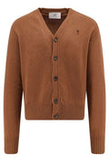 AMI Paris Logo Embroidered Knitted Cardigan