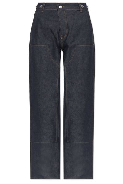 Victoria Beckham Contrast Stitch Wide-Leg Jeans