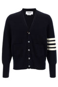 Thom Browne 4-Bar Striped Straight Hem Cardigan