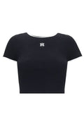 Amiri Logo Embroidered Cropped Knitted Top