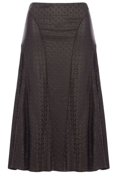 Fendi Monogrammed A-Line Midi Skirt