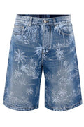 Amiri Tropical Print Denim Shorts