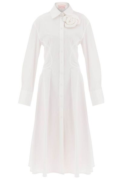 Valentino Compact Popeline Long-Sleeved Shirt Dress