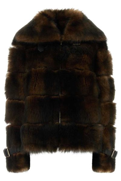 Fendi Buckle Detailed Zip-Up Jacket