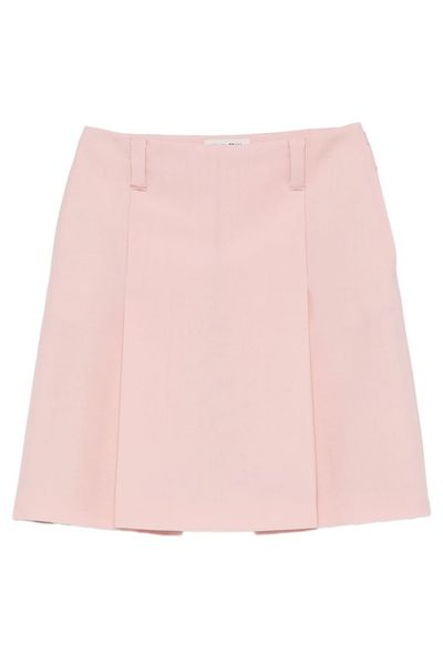 Miu Miu Logo Detail A-Line Skirt