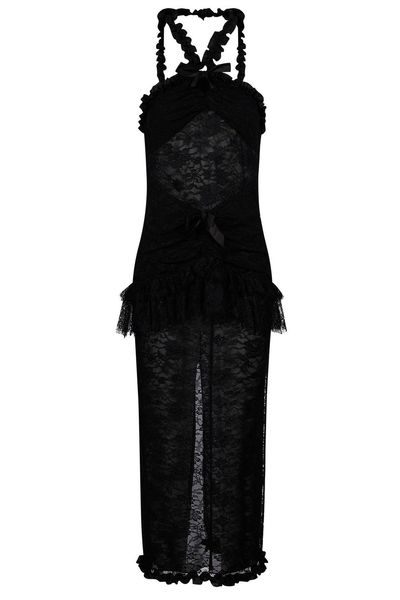 Alessandra Rich Chantilly Lace Evening Dress