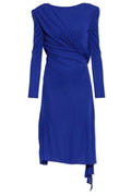 Versace Draped Asymmetric Long Dress