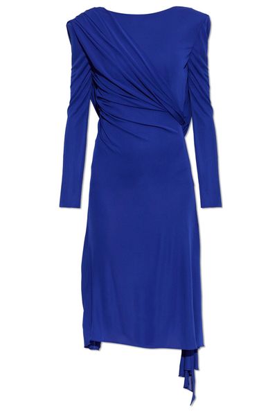 Versace Draped Asymmetric Long Dress