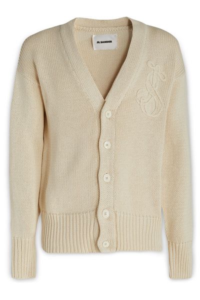 Jil Sander Logo Intarsia Knitted Cardigan