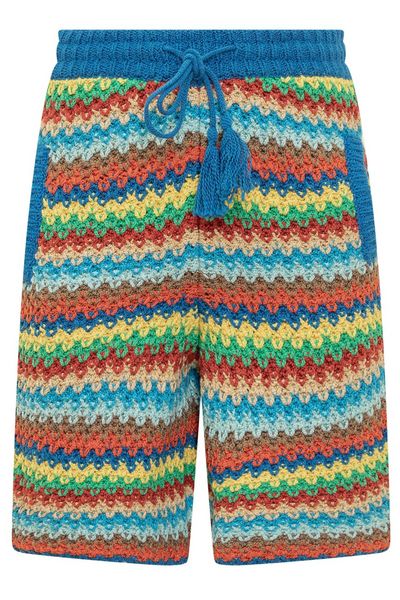 Alanui Over The Rainbow Knit Drawstring Shorts