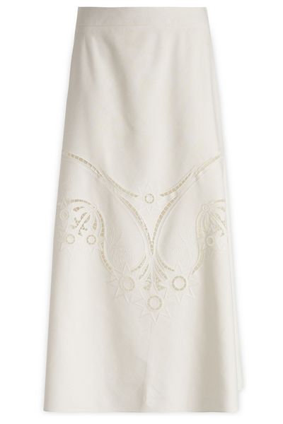Chloé Embroidered High-Waisted Midi Skirt