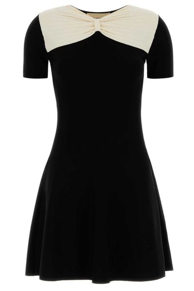 Valentino Bow Detailed Short-Sleeved Mini Dress