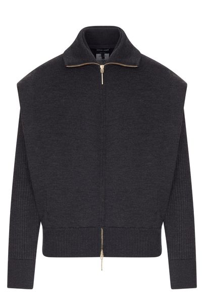Giorgio Armani Ribbed Sleeve Padded Blouson Jacket