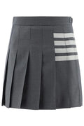Thom Browne Plain Weave 4-Bar Pleated Mini Skirt