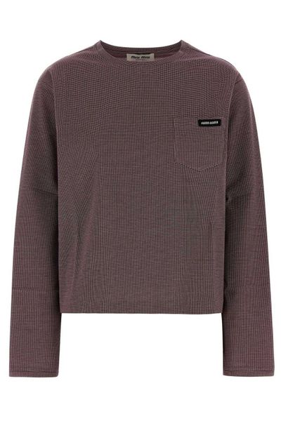 Miu Miu Long-Sleeved Crewneck T-Shirt