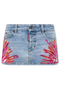Dsquared2 Embroidered Denim Mini Skirt