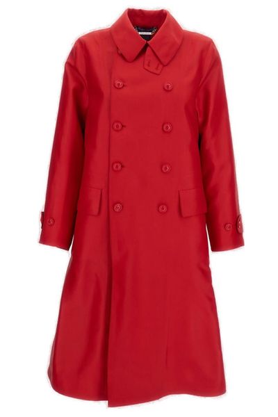 Ralph Lauren Raquel Double-Breasted Satin Coat