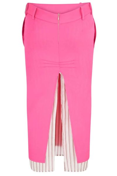 The Attico Front Slit Stripe Detailed Skirt