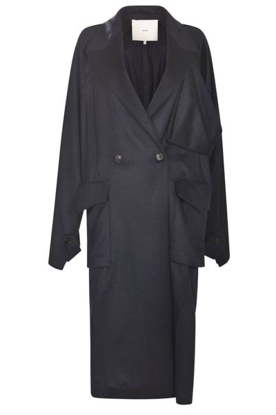SETCHU Draped Double-Breasted Coat