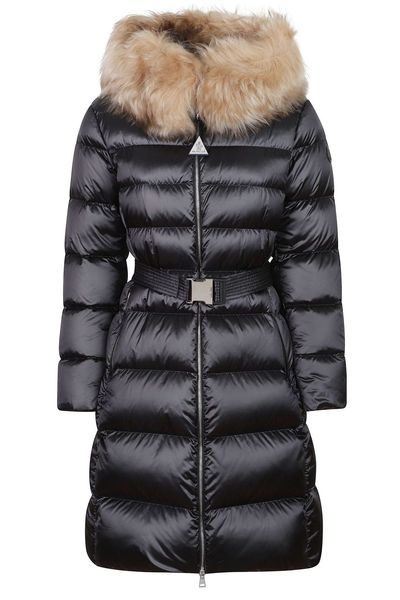 Moncler Leersies Shearling Trimmed Long Padded Coat