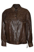 Golden Goose Deluxe Brand Pattern Embossed Leather Jacket