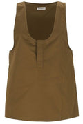 Saint Laurent Straight Hem Sleeveless Top