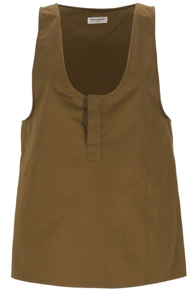 Saint Laurent Straight Hem Sleeveless Top