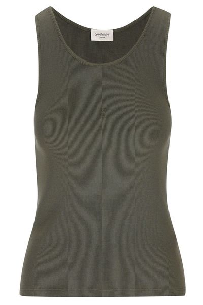Saint Laurent Cassandre Ribbed Tank Top