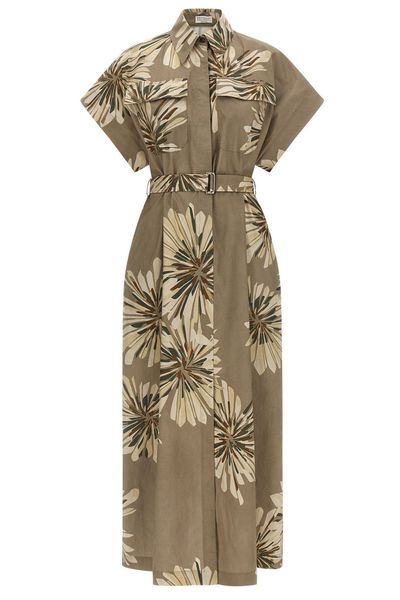Brunello Cucinelli Printed Belted Dress