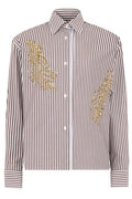 DES Phemmes Rhinestone Striped Shirt