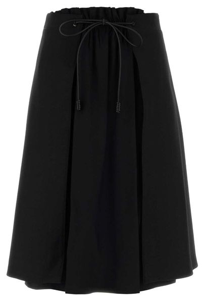 Moncler A-Line Drawstring Midi Skirt